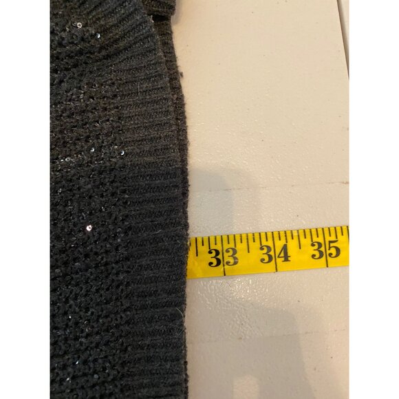 Victorias Secret Gray Sequin Open Front Long Cardigan Sweater Medium - Picture 6 of 10